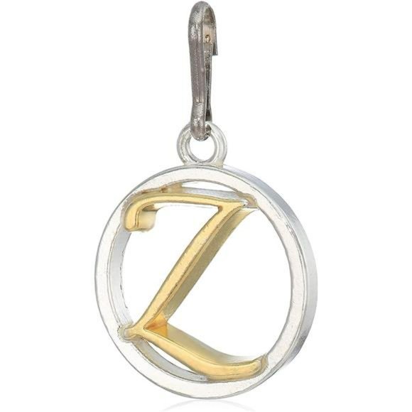 Women's Initial Z Two Tone Charm Sterling Silver, Expandable - Picture 1 of 2